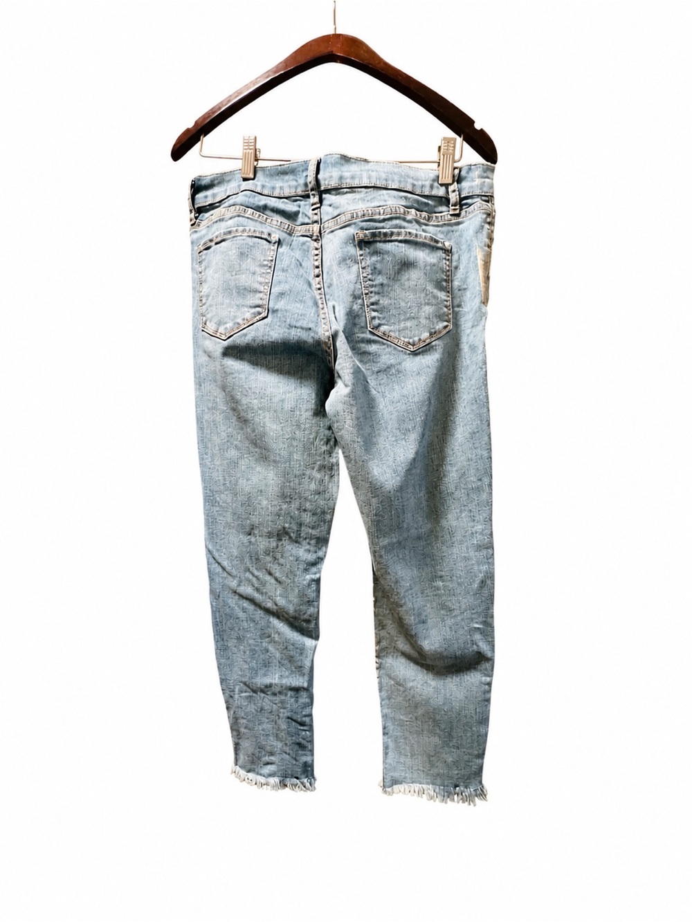 Soho New York & Co Boyfriend Jeans Gold Foil Metallic Raw Hem Size 10 - Picture 3 of 8